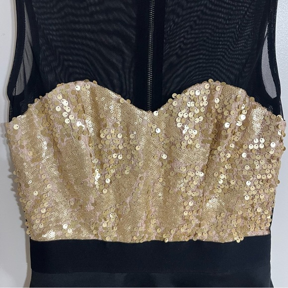 NWT Women’s Speechless Black Gold Sequin Formal Cocktail Prom Party Size Medium - Picture 5 of 13